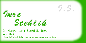 imre stehlik business card
